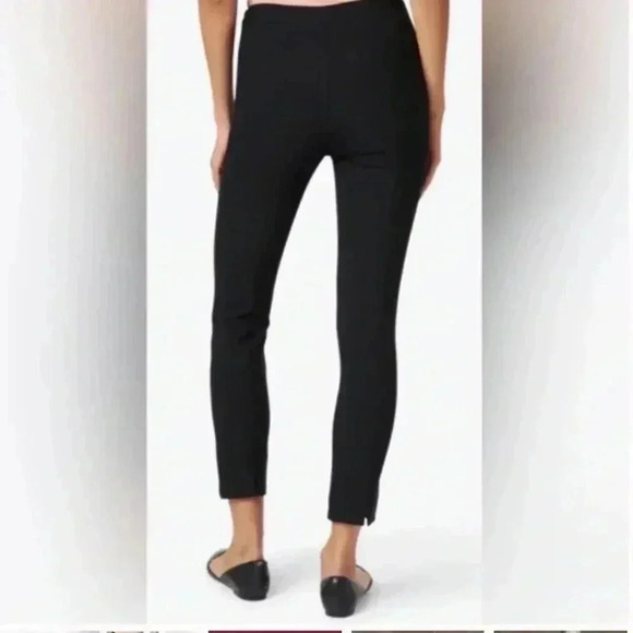 VINCE CAMUTO STRETCH LEGGINGS BLACK WITH FAUX LEATHER SIDE STRIPE SIZE S - Picture 3 of 7